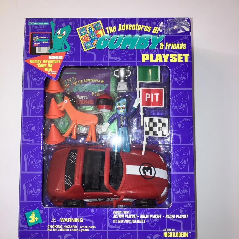 Vintage The Adventures of Gumby and Friends Racer Playset 1995 Bonus Disk New